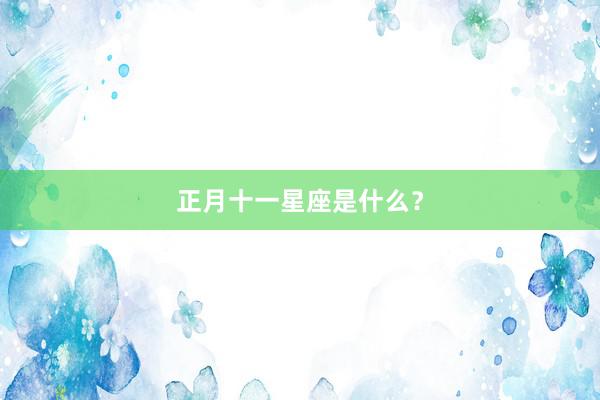 正月十一星座是什么？